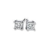 Pre-Owned Jared 1/2 ct Princess-cut Diamond Earrings in 14K White Gold