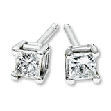 Pre-Owned Kay 1/5ct tw Princess-cut Diamond Earrings in 14k White Gold