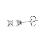 Pre-Owned Kay 1/4ct Princess-cut Diamond Earrings in 14k White Gold