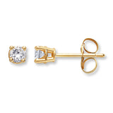 Pre-Owned Kay 1/4ct tw Round-cut Diamond Solitaire Earrings in 14K Yellow Gold