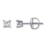 Pre-Owned Kay 1/4ct tw Princess-cut Diamond Solitaire Earrings in 14K White Gold