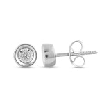 Pre-Owned Kay 1/10ct tw Round-cut Diamond Earrings in Sterling Silver