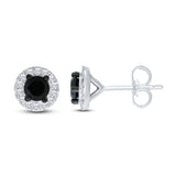 Pre-Owned Kay Black & White 1/2 ct Diamond Earrings in 10K White Gold