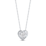 Pre-Owned Kay 1/8 ct Diamond Radiant Reflections Solitaire Heart Necklace in 10K White Gold