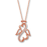 Pre-Owned Kay 1/20ct tw Open Hearts Necklace in 10k Rose Gold