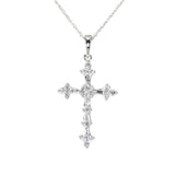 Pre-Owned Zales 1/4ct Diamond Cross Pendant Necklace in 10k White Gold