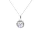 Pre-Owned Zales 10k White Gold 1/2ct Round Diamond Halo Pendant