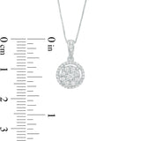 Pre-Owned Zales 10k White Gold 1/4ct Round Diamond Circle Pendant