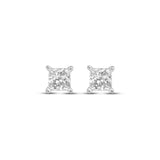 Pre-Owned Kay 1/3ct tw Princess-Cut Lab-Created Diamond Solitaire Stud Earrings in 10K White Gold