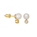 Maris 18k Gold Vermeil Lab-Created Diamond and Genuine Pearl Earring