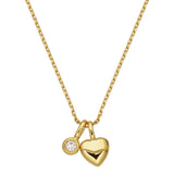 Lab-Created Diamond Accent Charm Heart Pendant Necklace in 18k Gold Vermeil