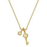 Amara 18k Gold Vermeil Lab-Created Diamond Charm Key Pendant Necklace