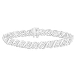 Pre-Owned Kay 1 ct Diamond Swirl Bracelet in Sterling Silver