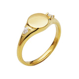 Grace 18k Gold Vermeil Lab-Created Diamond Signet Ring