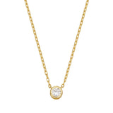 Brooke Bezel Set Round CZ Necklace