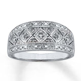 Pre-Owned Kay 1/10ct tw Diamond Band Ring in 10k White Gold