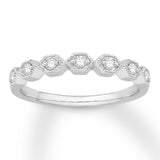 Pre-Owned Jared 1/6 ct Round-cut Diamond Anniversary Band in 10K White Gold