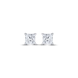 Pre-Owned Kay 1/3ct tw Princess-Cut Lab-Grown Diamond Solitaire Stud Earrings in 10K White Gold