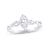 Pre-owned Kay 1/10ct tw Multi- Diamond Marquise Ring in Sterling Silver