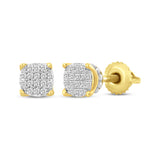 Pre-Owned Kay 1/10ct tw Diamond Circle Stud Earrings in 10k Yellow Gold