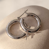 Baby Amalfi Tube Hoops in Silver