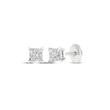 Pre-Owned Kay 1/2 ct Princess-cut Lab-Created Diamond Earrings in 14k White Gold