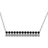 Pre-Owned Kay 1/10ct tw Black & White Diamond Bar Necklace in Sterling Silver