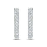 Pre-Owned Kay 1/2ct Diamond Paperclip Hoop Earrings in Sterling Silver