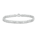 Pre-Owned Jared 1/20ct Round Diamond X Bracelet in Sterling Silver