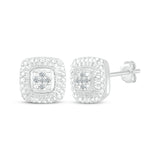 Pre-Owned Kay 1/20ct tw Diamond Cushion-shaped Earrings in Sterling Silver