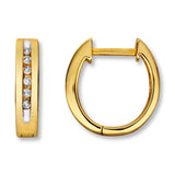 Pre-Owned Kay 1/8ct tw Round-cut Diamond Hoop Earrings in 10k Yellow Gold