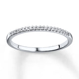 Pre-Owned Kay 1/10ct tw Round-cut Diamond Anniversary Ring in 10K White Gold