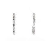 Pre-Owned Jared 1/15ct Diamond Huggie Earrings in Sterling Silver