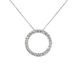 Pre-Owned Kay 1/5ct Diamond Open Circle Pendant Necklace in 10k White Gold