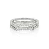 Pre-Owned Kay 14k White Gold 1/4ct Round Diamond Pave Curved Ring Set