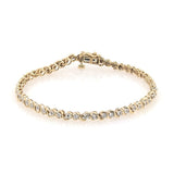 Pre-Owned Kay 10k Gold 1/4ct Round Diamond Twisted Tennis Bracelet