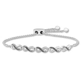 Pre-Owned Jared Sterling Silver 1/10ct Diamond  Infinity Slider Bracelet