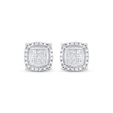 Pre-Owned Kay 10k White Gold 1/5ct Round Diamond Princess Studs