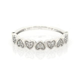 Pre-Owned Kay 1/8ct Diamond Heart Eternity Band in Sterling Silver