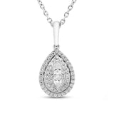 Pre-Owned Kay Silver 1/5ct Round & Pear Diamond Pendant