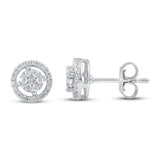 Pre-Owned Jared 1/4ct tw Diamond Halo Stud Earrings in 10k White Gold