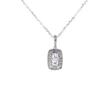 Pre-Owned Kay 10k White Gold 1/2ct Round & Princess Diamond Pendant