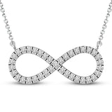 Pre-Owned Kay 10k White Gold 1/6ct Round Diamond Pave Infinity Pendant