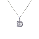 Pre-Owned 1/4ct Diamond Cushion Pendant in 10k White Gold