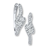 Pre-Owned Jared 3/8ct tw Diamond Huggie Earrings in 14k White Gold