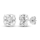 Pre-Owned Jared 10k White Gold 1/6ct Round Diamond Studs