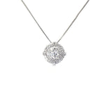 Pre-Owned Kay 10k White Gold 1/2ct Round Diamond Halo Pendant