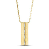 Pre-Owned Jared 1/20ct Diamond Pave Bar Pendant in 14k Yellow Gold