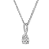 Pre-Owned Jared 1/8ct Diamond Pendant Necklace in 10k White Gold