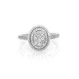 Pre-Owned Jared 1/2ct Diamond Halo Ring in 14k White Gold